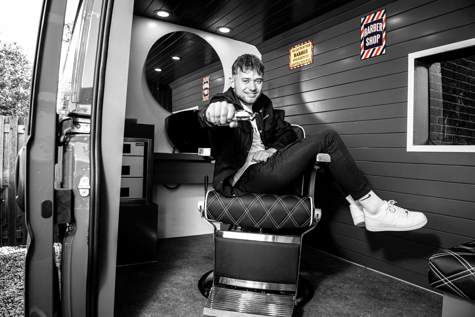 Barber on Wheels in actie